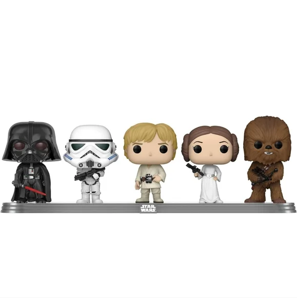 Disney Funko Pop! Star Wars Darth Vader Chewbacca Leia 5 Pack Amazon Exclusive - Picture 2 of 2